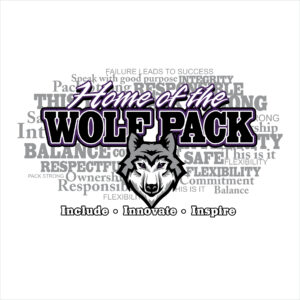wolf pack logo and wolf mascot